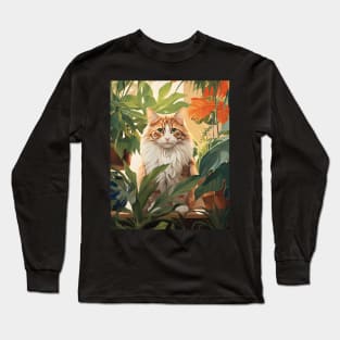 Purrfect Harmony: Cats and Plants Long Sleeve T-Shirt